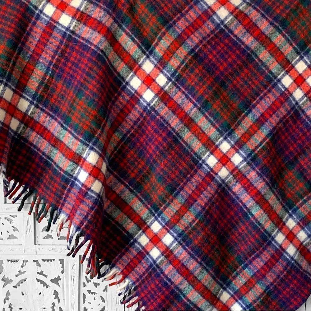 Curvon Imperial Wool Plaid Throw Blanket